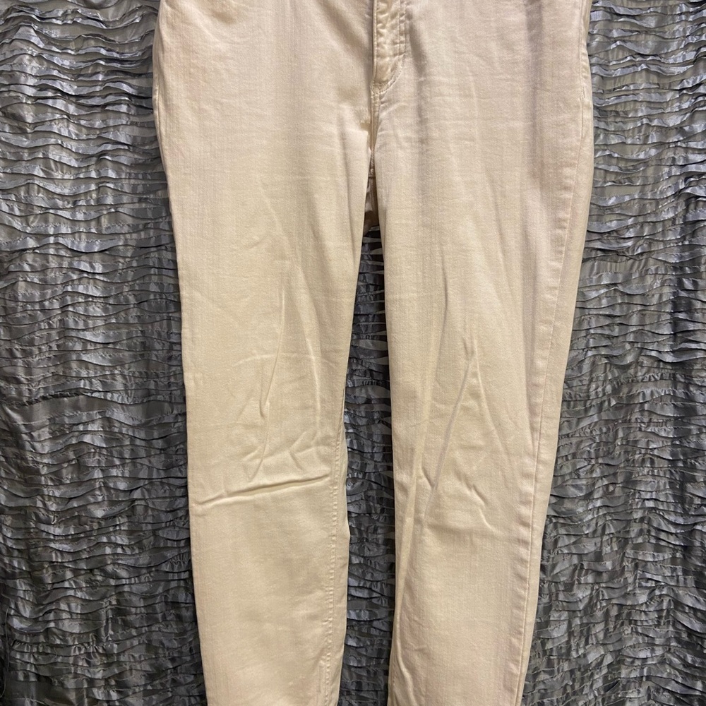 LC Lauren Conrad Cream Skinny Ankle Pants Size 12 Pre owned